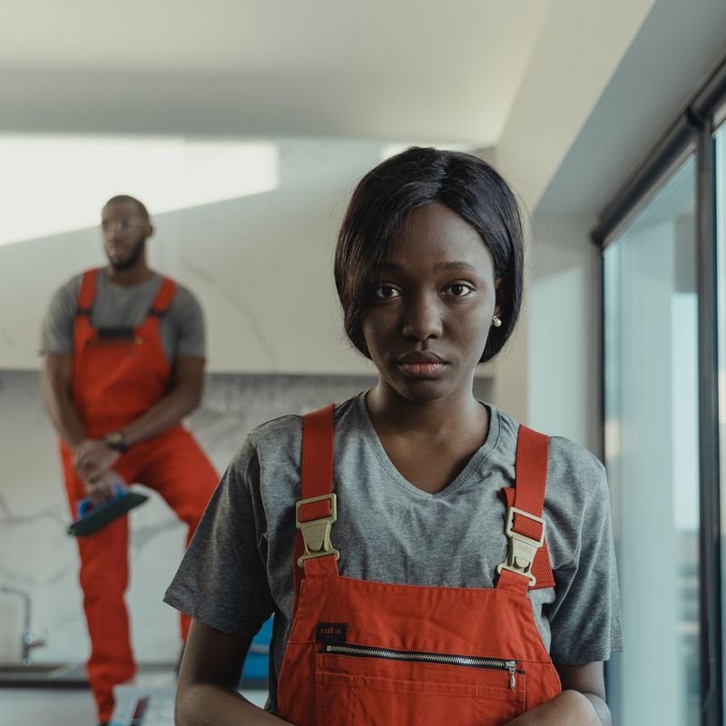 Professional cleaning team in uniform